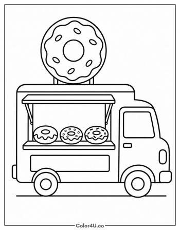 Donut Food Truck coloring page