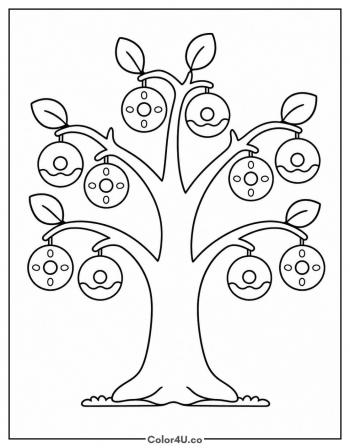 Donut Tree coloring page