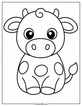 Baby Calf Sitting coloring page
