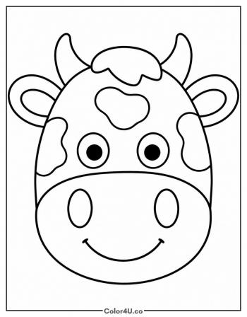 Cow Face Close Up coloring page