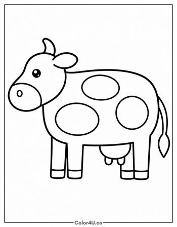 Simple Cow Side Profile coloring page