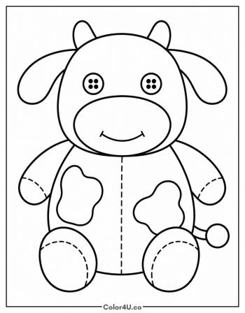 Cow Plush Toy coloring page