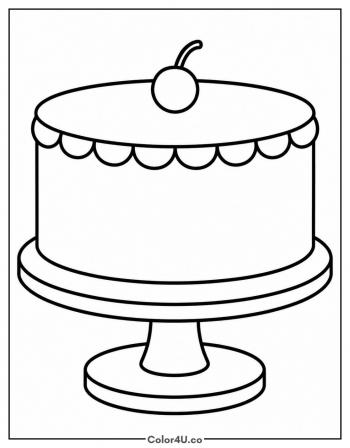 Cake on a Cake Stand coloring page