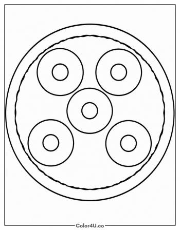 Pineapple Upside Down Cake coloring page