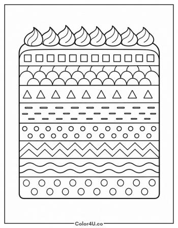 Layer Cake Cross Section coloring page