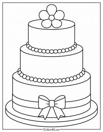 Classic Wedding Cake coloring page