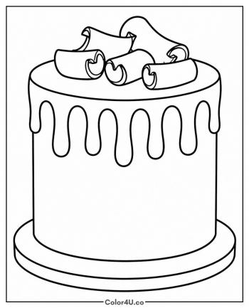 Chocolate Drip Cake coloring page