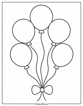 Balloon Bunch With Five Balloons coloring page