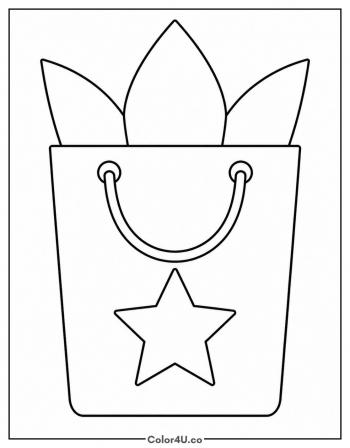 Birthday Gift Bag With Tissue Paper coloring page