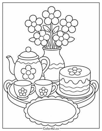 Happy Birthday Grandma With Flowers coloring page