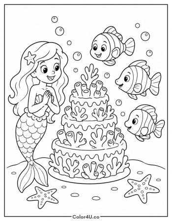 Underwater Birthday Party coloring page