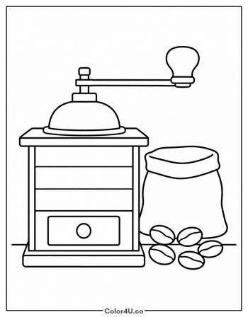Hand Coffee Grinder coloring page