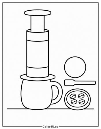 AeroPress On A Counter coloring page