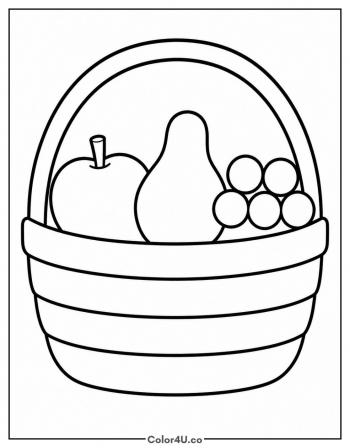Cornucopia Fruit Basket coloring page