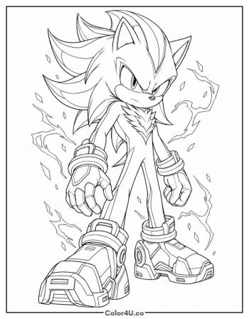 Shadow from the Sonic Movie coloring page