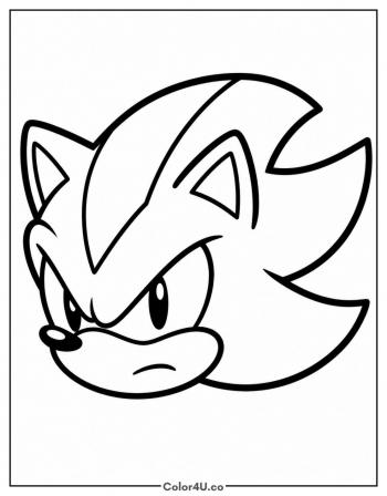 Simple Shadow Head Icon coloring page