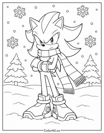 Shadow in a Winter Scarf coloring page