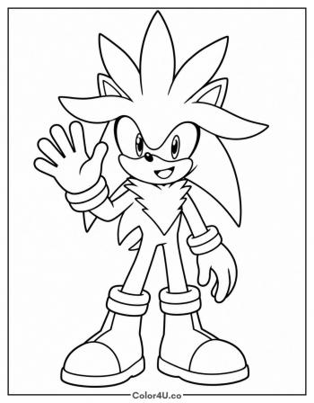 Silver Waving Hello coloring page