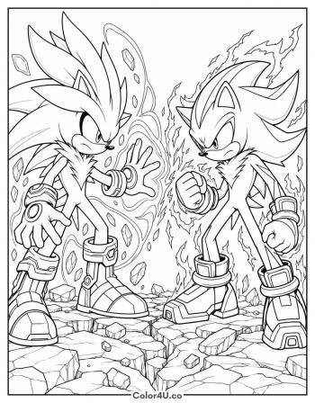 Silver and Shadow Face-Off coloring page