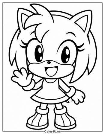 Chibi Amy Rose coloring page