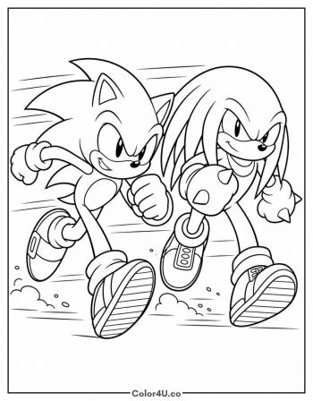 Sonic and Knuckles coloring page