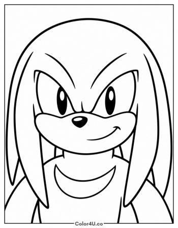 Knuckles Close-Up coloring page
