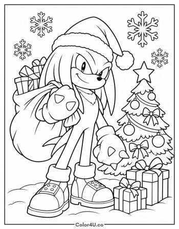 Santa Knuckles coloring page