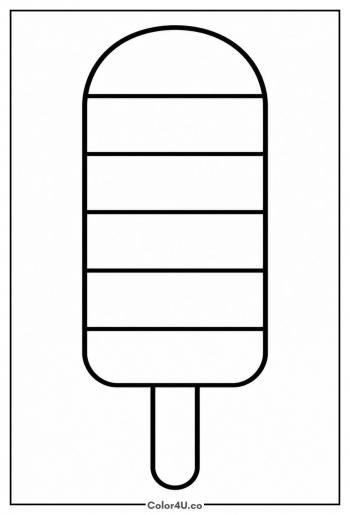 Rainbow Striped Popsicle coloring page