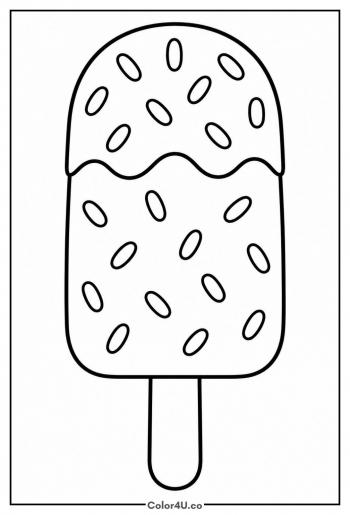 Popsicle Covered in Sprinkles coloring page