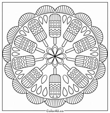 Popsicle Mandala coloring page