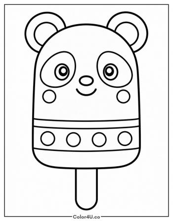 Panda Popsicle coloring page