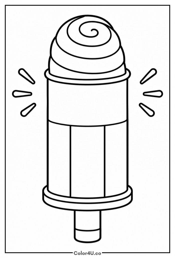 Swirl push pop in a tube, easy popsicle coloring page, free printable