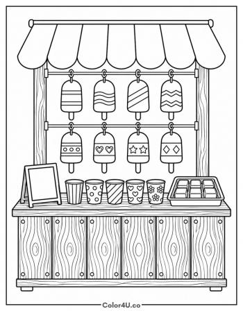 Popsicle Stand coloring page