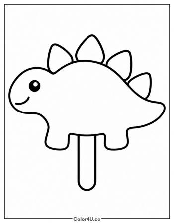 Dinosaur Popsicle coloring page