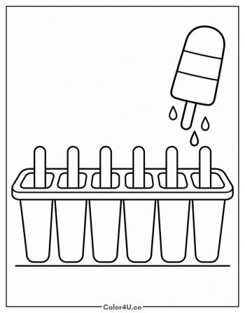 Popsicle Mold Tray coloring page