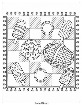 Popsicle Picnic coloring page