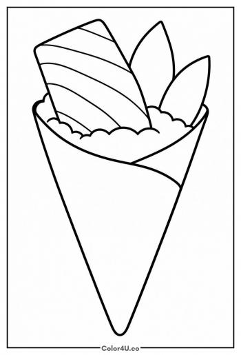 Temaki Hand Roll Cone coloring page