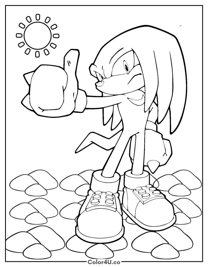 Knuckles Thumbs Up Coloring Page