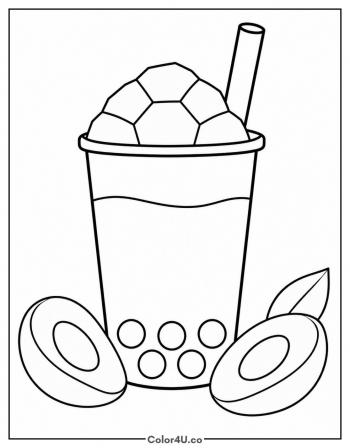 Mango Boba Slush coloring page