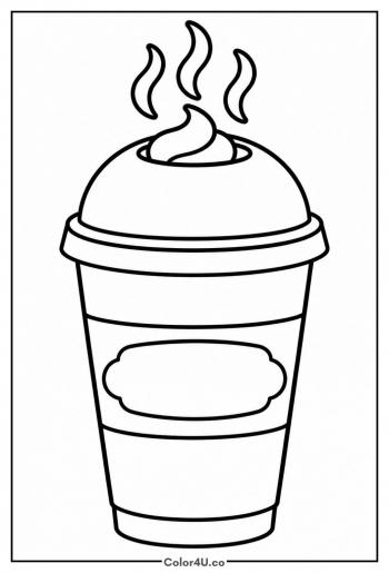 Hot Chocolate To Go Cup coloring page