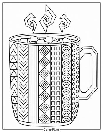 Geometric Pattern Cocoa Mug coloring page