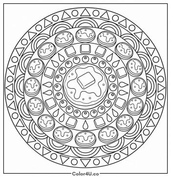 Pancake Mandala coloring page