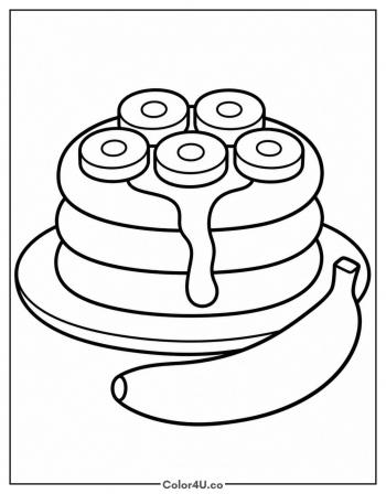 Banana Pancakes coloring page