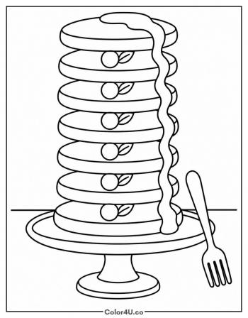 Tower of Mini Pancakes coloring page