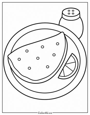 Pancake with Lemon and Sugar coloring page