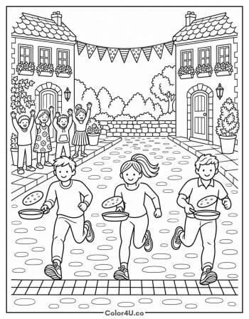 Pancake Day Race coloring page