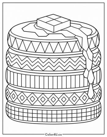 Geometric Pattern Pancake Stack coloring page