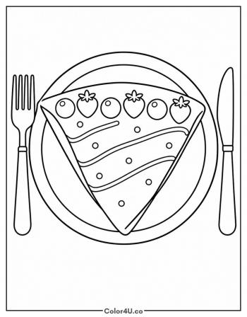 Folded Crepe with Berries coloring page