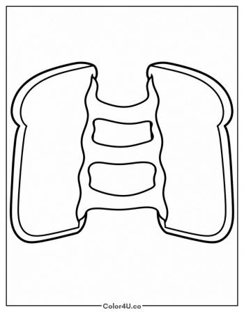 Grilled Cheese with a Cheese Pull coloring page