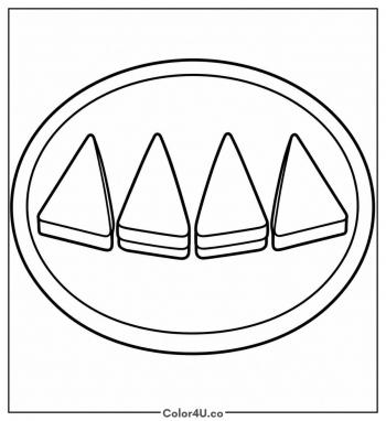 Sandwich Triangles on a Plate coloring page